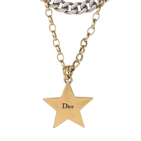 dior star necklace red|necklace that says Dior.